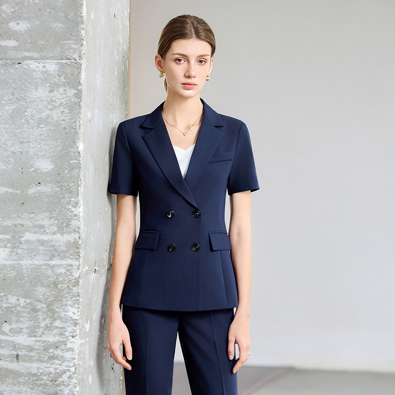 Women Formal Wear Shirt And Pant - Women's Summer Thin Short-Sleeve Suit2025New professional