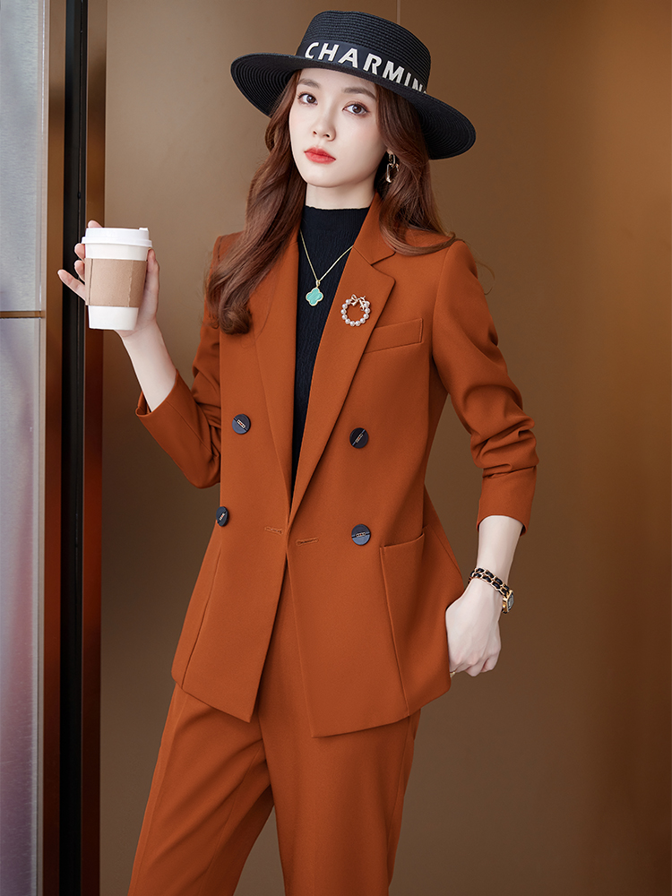 Women Formal Wear Shirt And Pant - Women's 2-Piece Business Suit Set, Double