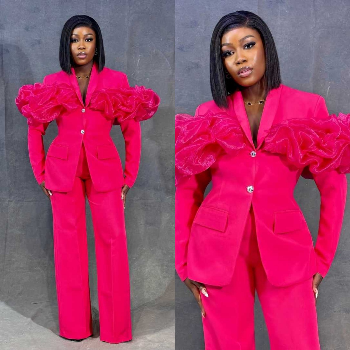 Women'S Formal Jackets To Wear With Dresses - Customized Hot Pink Women Pants Suits