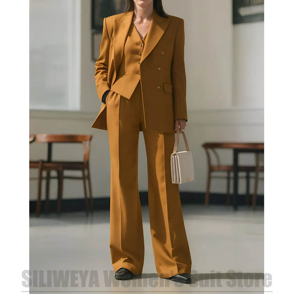 Women's Suit 3 Piece Double Br - Women Formal Wear Shirt And Pant review and price