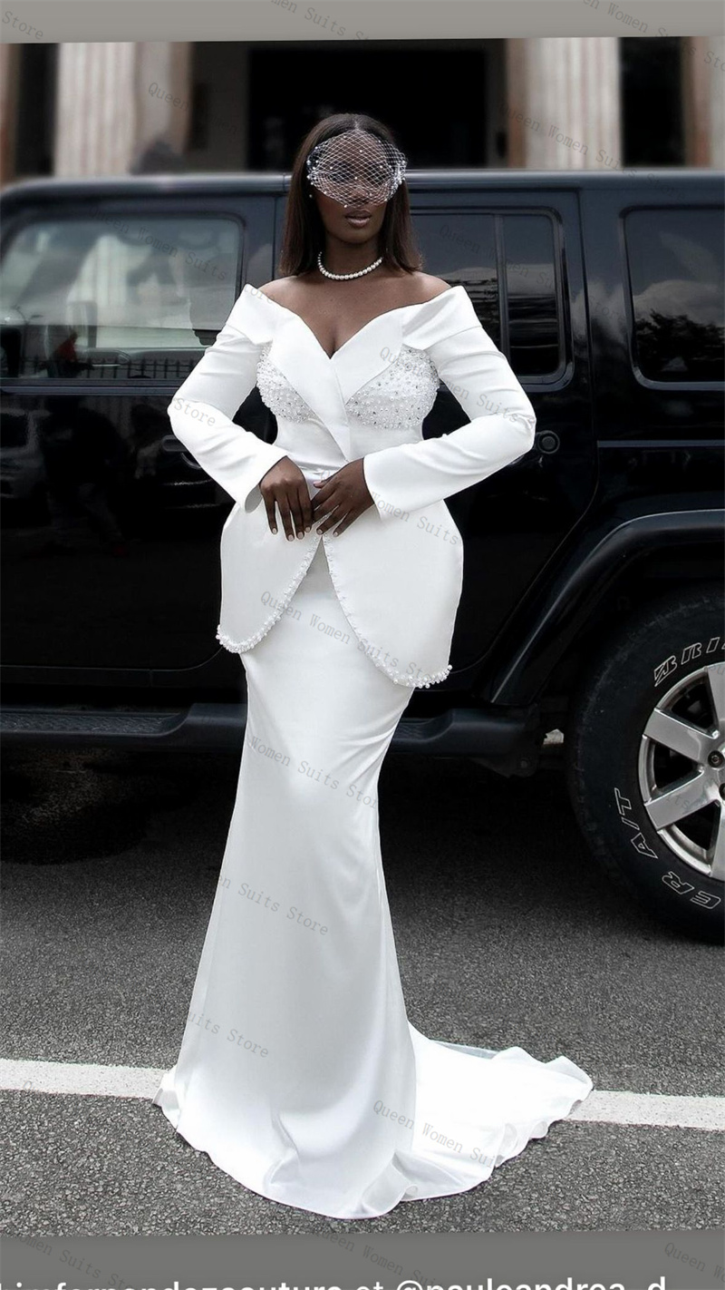 White Pearls Women Suit Skirt  - Women'S Formal Jackets To Wear With Dresses review and price