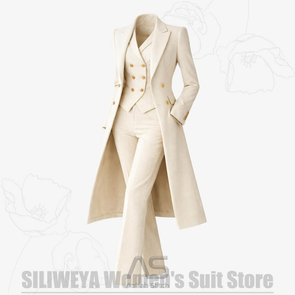 Women's Suit 3 Piece Double Br - Women Formal Wear Shirt And Pant review and price