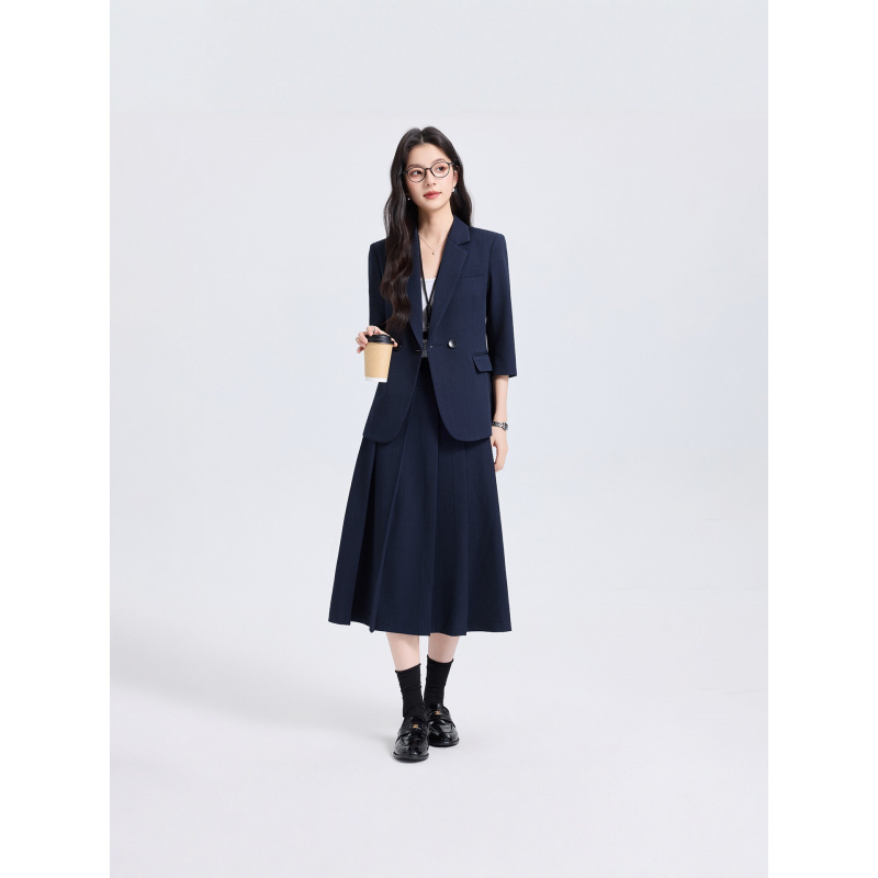 Navy Blue Women's Suit Set for - Women Formal Wear Shirt And Pant review and price