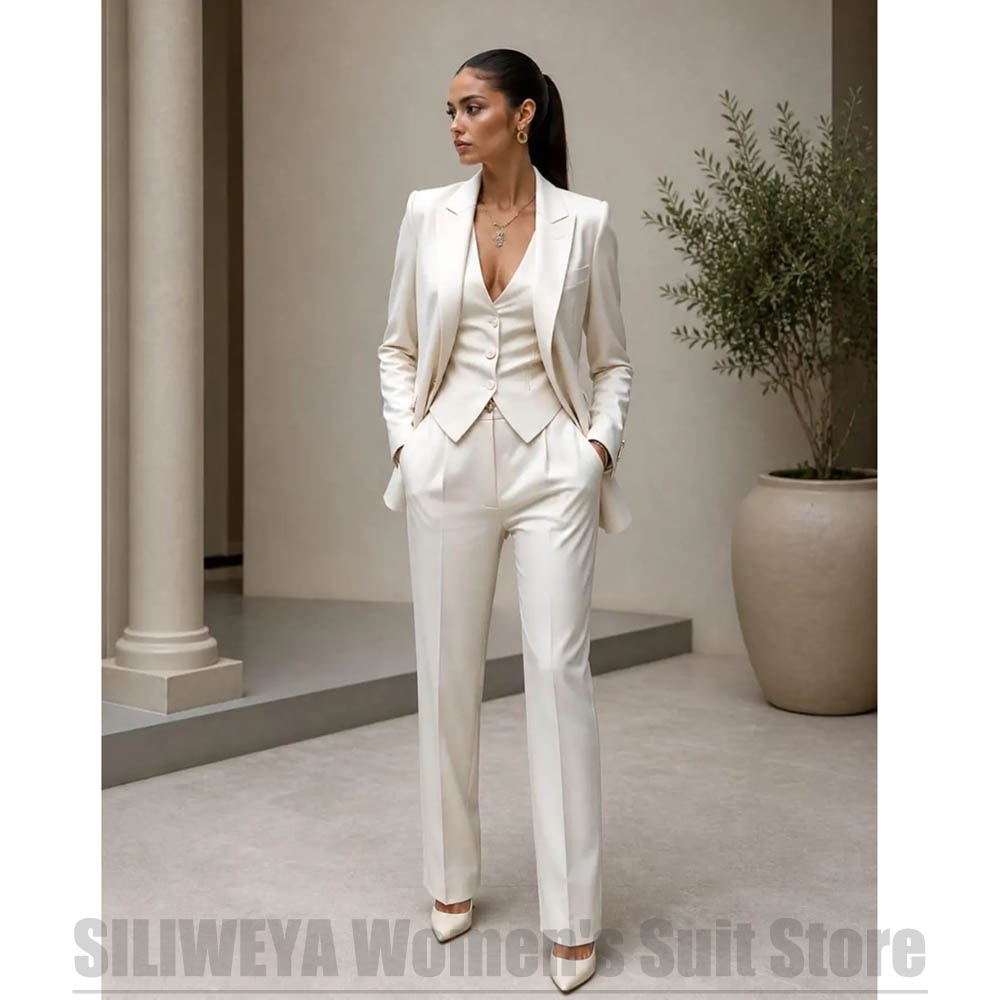 Women 3 Piece Suit Set Blazer  - Women Formal Wear Shirt And Pant review and price